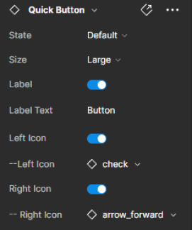 Basic component properties of a button such as state, Label and more